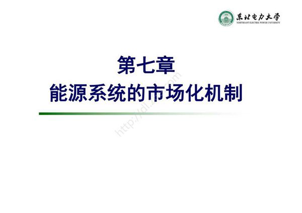 智能电网能量转换原理- 课件 第7章 能源系统的市场化机制改