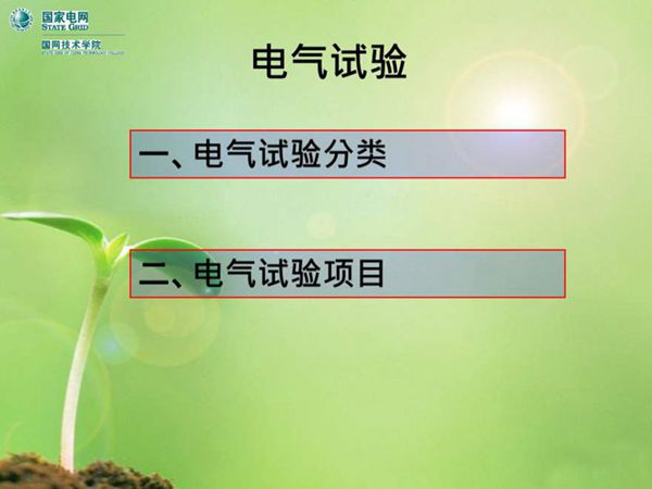 国家电网 电气试验分类与项目 课件