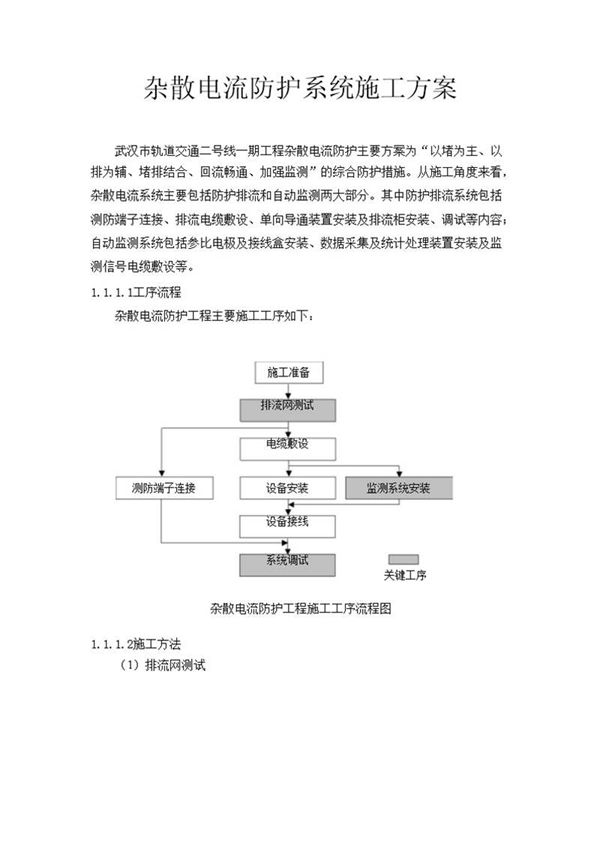 杂散电流防护系统施工方案