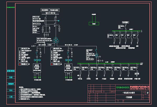 一体式光伏双分裂-一次系统图CAD