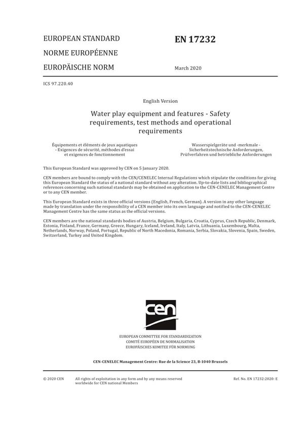 EN 17232-2020 水上游戏设备和特性 安全要求 试验方法和操作要求