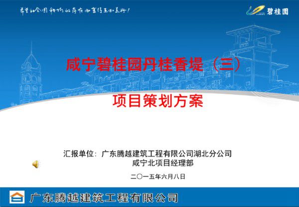 咸宁碧桂园丹桂香堤三工程项目策划方案