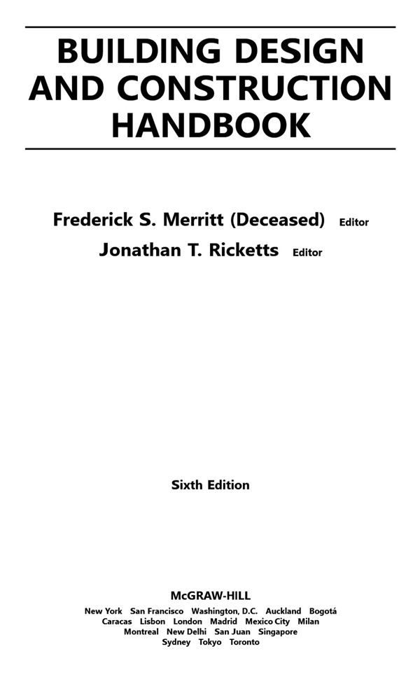 美国建筑设计建造手册Building Design and Construction Handbook