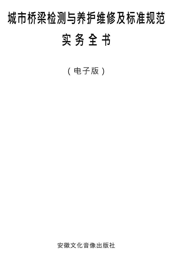城市桥梁检测与养护维修及标准规范实务全书 （电子版）