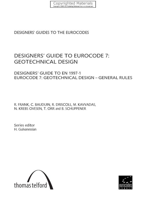 英文版 欧洲规范 7 岩土工程设计 EN 1997 1 设计师指南