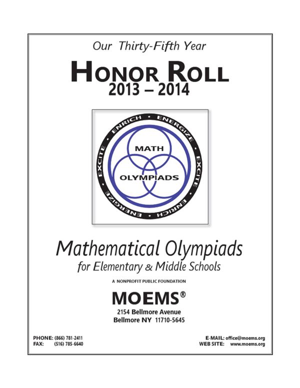 Mathematical Olympiads  Math Olympiad for Elementary Schools
