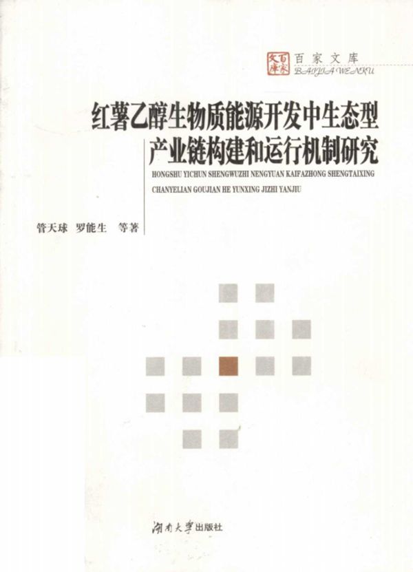 红薯乙醇生物质能源开发中生态型产业链构建和运行机制研究