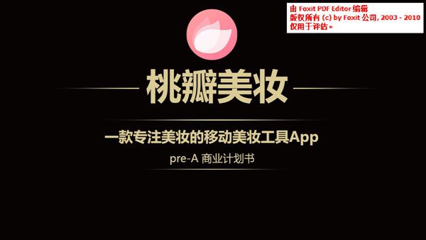 桃瓣美妆pre A商业计划书